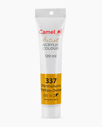 Camel Artist Acrylic Colours Individual tube of Permanent Yellow Deep-337