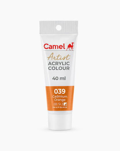 Camel Artist Acrylic Colours Individual tube of Cadmium Orange- 039