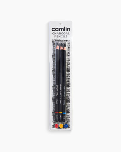 Camlin  Charcoal  Pencils  Assorted  pack  of  3  grades