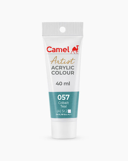 Camel Artist Acrylic Colours Individual tube of Cobalt Teal-057