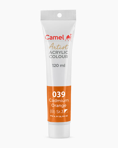 Camel Artist Acrylic Colours Individual tube of Cadmium Orange- 039