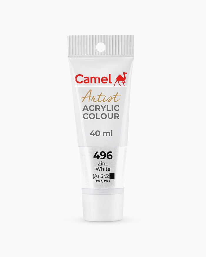 Camel Artist Acrylic Colours Individual tube of Zinc White- 496