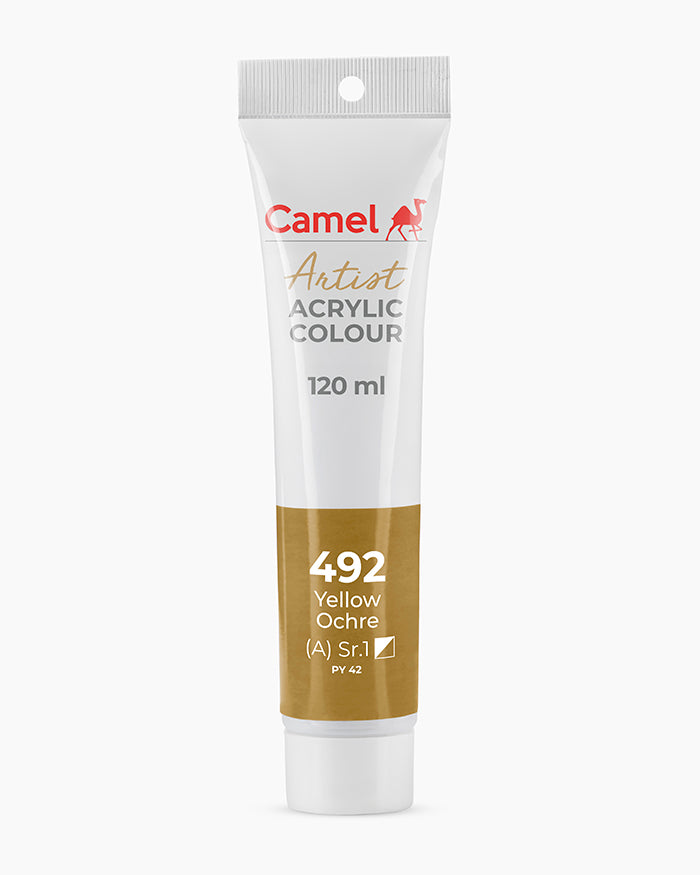Camel Artist Acrylic Colours Individual tube of Yellow Ochre-492