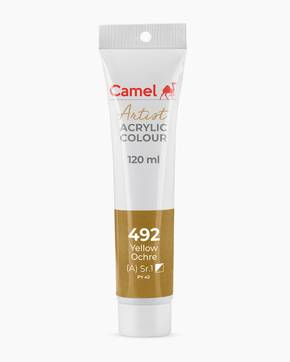 Camel Artist Acrylic Colours Individual tube of Yellow Ochre-492