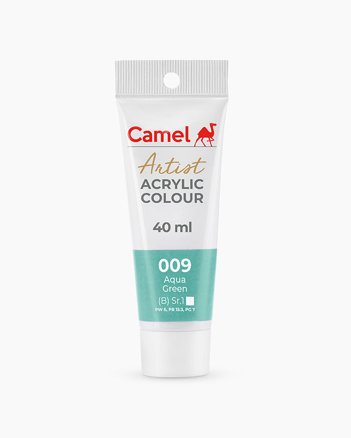 Camel Artist Acrylic Colours Individual tube of Aqua Green-009