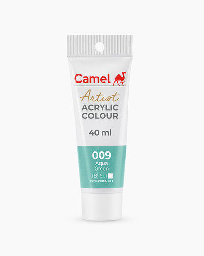 Camel Artist Acrylic Colours Individual tube of Aqua Green-009