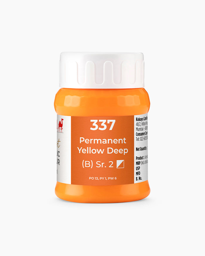 Camel Artist Acrylic Colours Individual tube of Permanent Yellow Deep-337