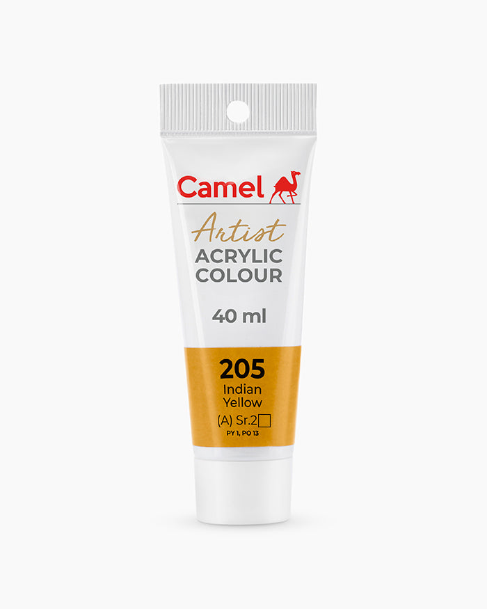 Camel Artist Acrylic Colours Individual tube of Indian Yellow-205
