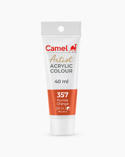 Camel Artist Acrylic Colours Individual tube of Pyrrole Orange- 357