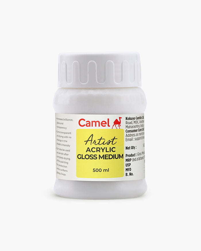 Camel Acrylic Gloss Medium Individual jar of 500 ml
