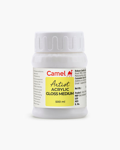 Camel Acrylic Gloss Medium Individual jar of 500 ml