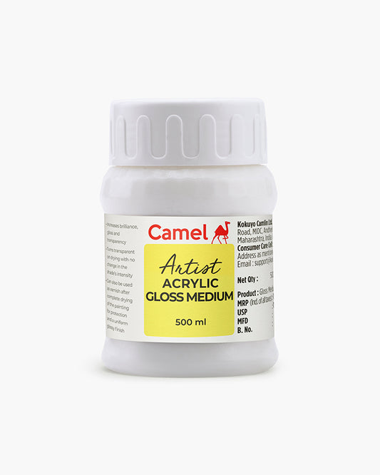 Camel Acrylic Gloss Medium Individual jar of 500 ml