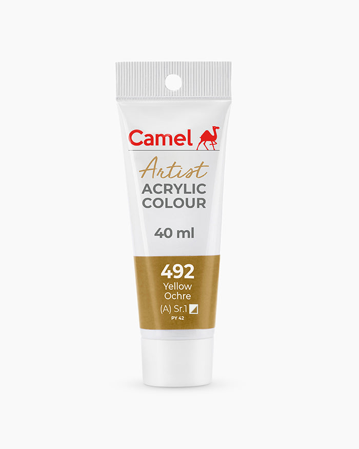 Camel Artist Acrylic Colours Individual tube of Yellow Ochre-492
