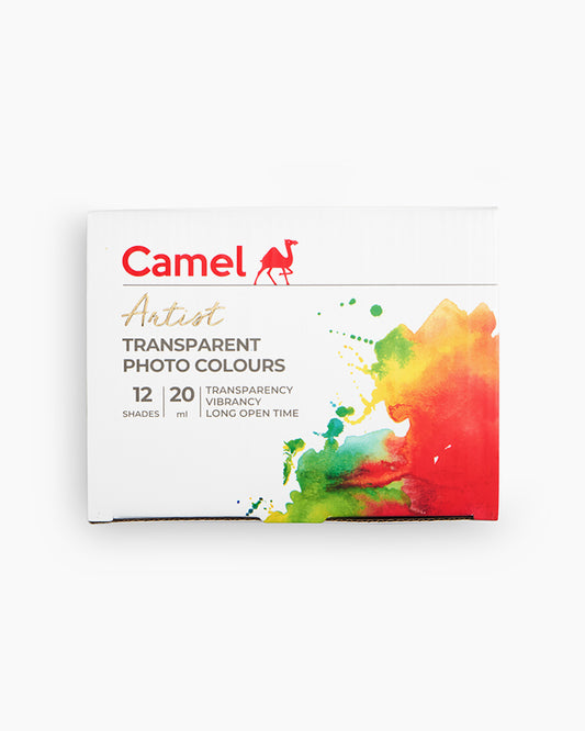 Camel  Transparent  Photo  Colours  Assorted  pack  of  12  shades  in  20  ml