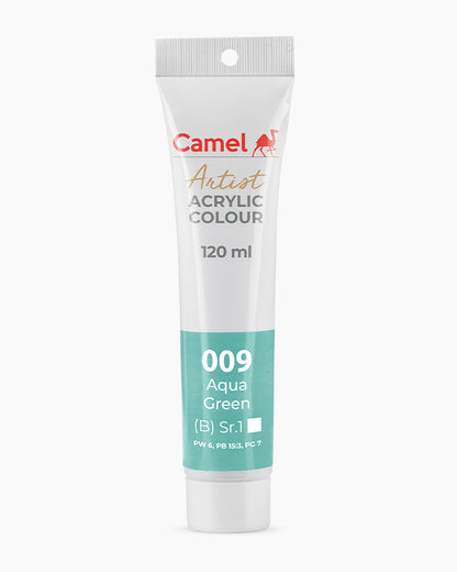 Camel Artist Acrylic Colours Individual tube of Aqua Green-009