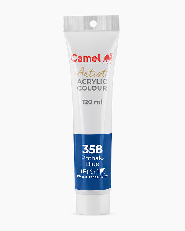 Camel Artist Acrylic Colours Individual tube of Phthalo Blue-358
