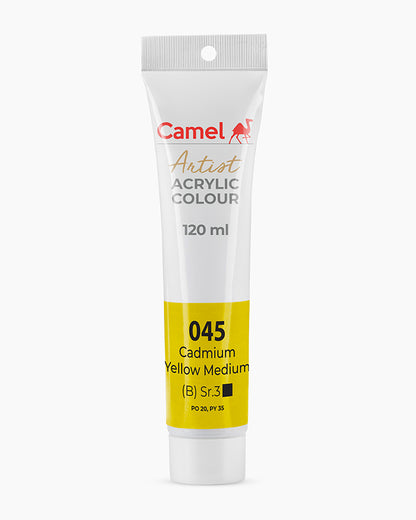 Camel Artist Acrylic Colours Individual tube of Cadmium Yellow Medium-045