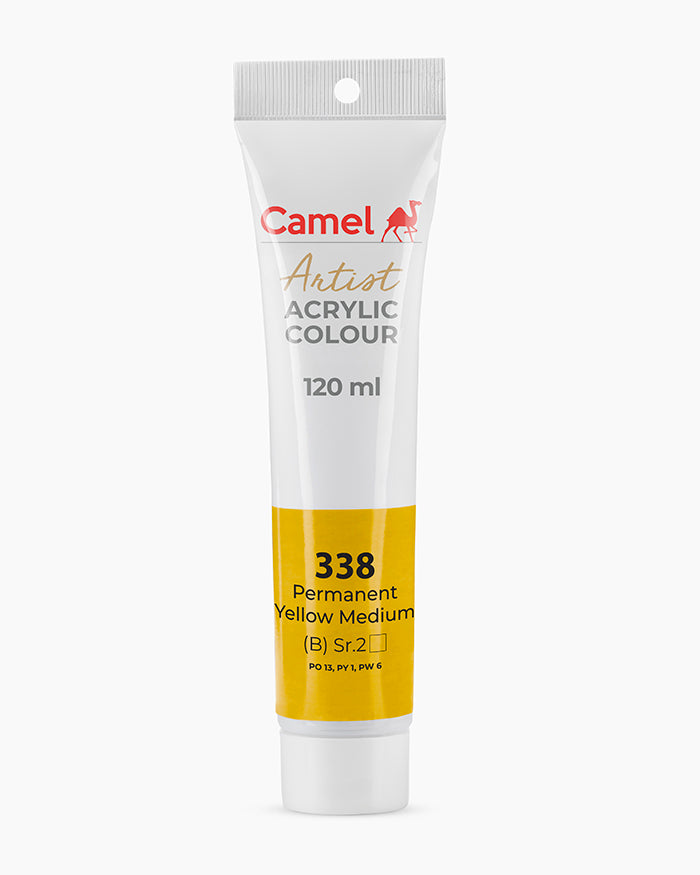 Camel Artist Acrylic Colours Individual tube of Permanent Yellow Medium-338