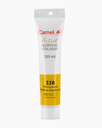 Camel Artist Acrylic Colours Individual tube of Permanent Yellow Medium-338
