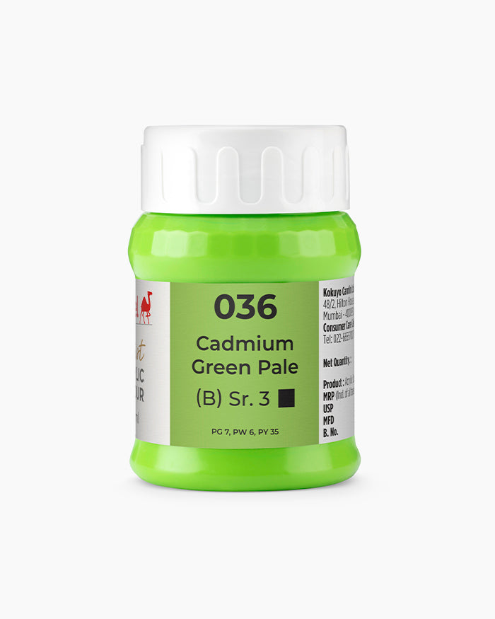 Camel Artist Acrylic Colours Individual tube of Cadmium Green Pale- 036