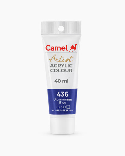 Camel Artist Acrylic Colours Individual tube of Ultramarine Blue-436