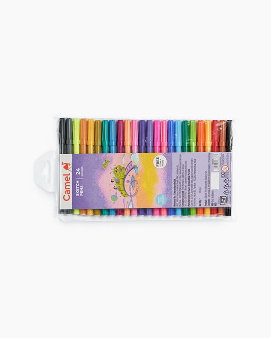 Camel  Sketch  Pens  Assorted  pack  of  24  shades,  Full  size