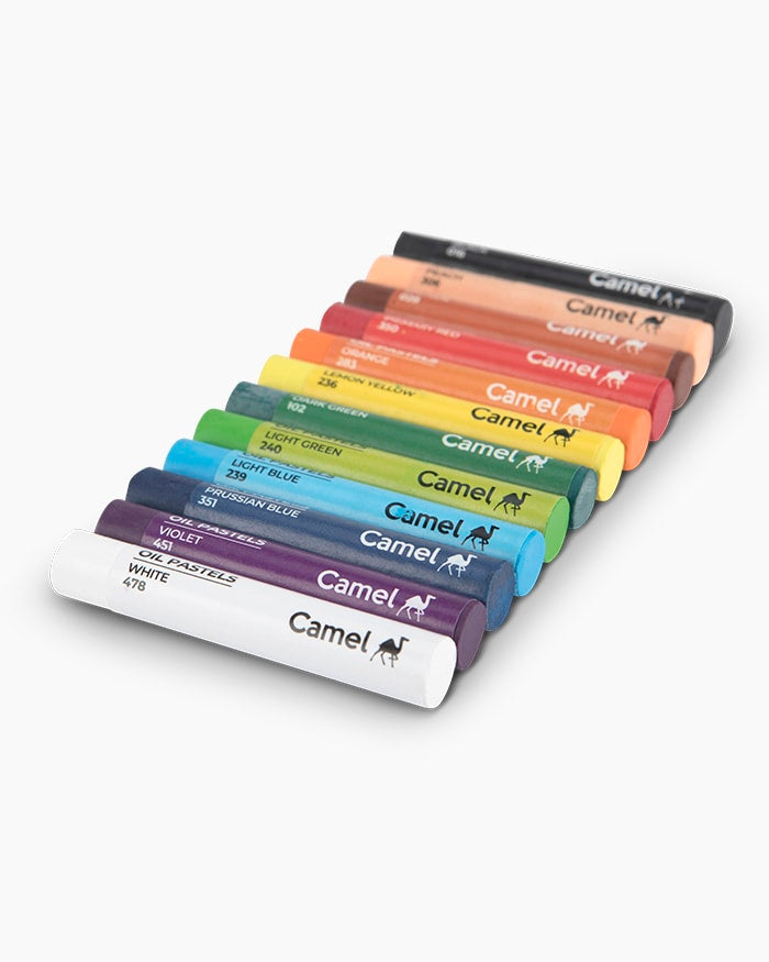 Camel Oil Pastels Assorted carton pack of 12 shades