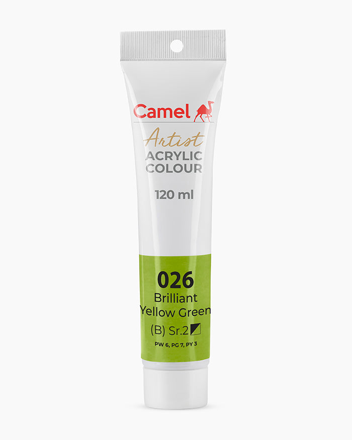 Camel Artist Acrylic Colours Individual tube of Brilliant Yellow Green-026