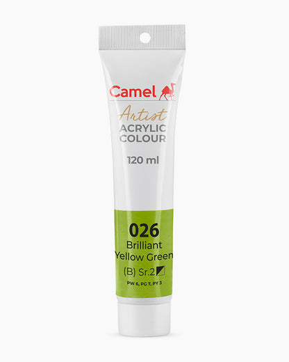 Camel Artist Acrylic Colours Individual tube of Brilliant Yellow Green-026