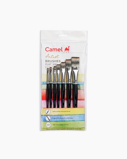 Camel  Artist  Brushes  Assorted  pack  of  7  brushes,  Flat  -  Series  69