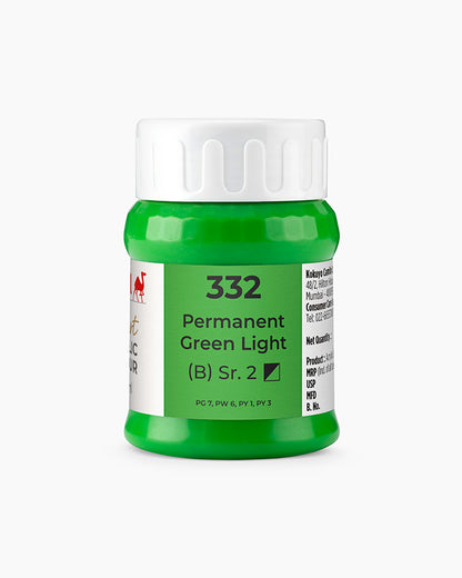 Camel Artist Acrylic Colours Individual tube of Permanent Green Light- 332