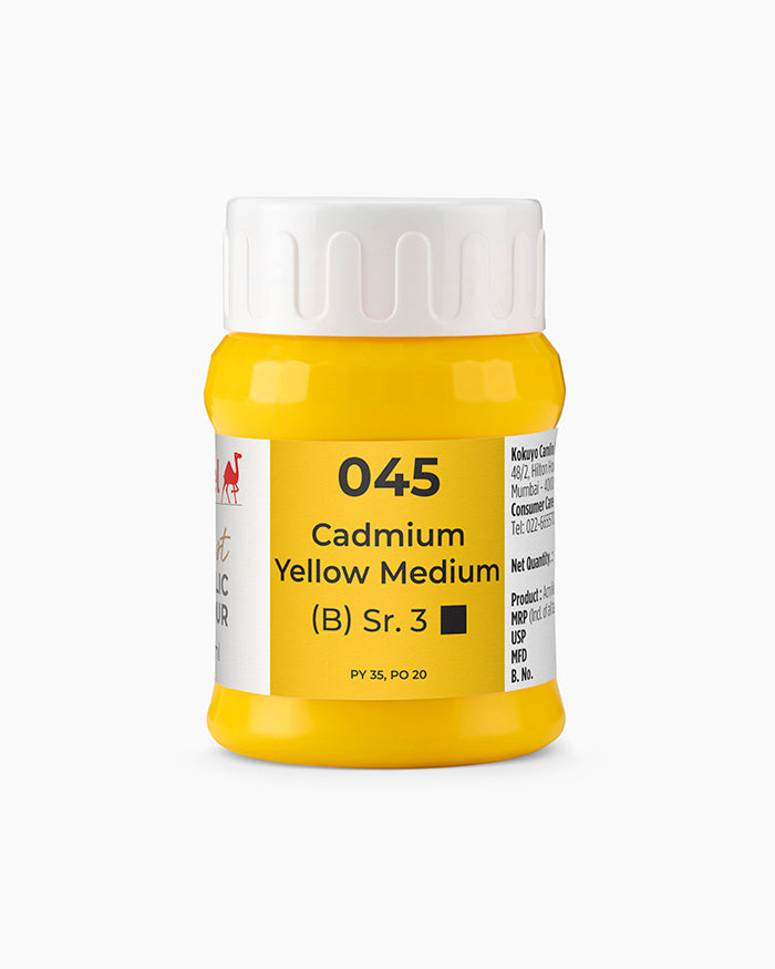 Camel Artist Acrylic Colours Individual tube of Cadmium Yellow Medium-045