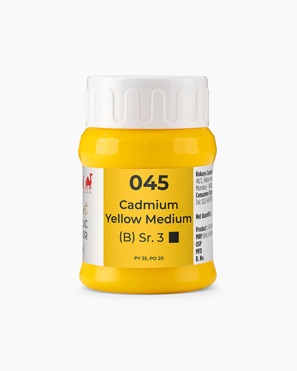 Camel Artist Acrylic Colours Individual tube of Cadmium Yellow Medium-045