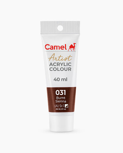 Camel Artist Acrylic Colours Individual tube of Burnt Sienna- 031