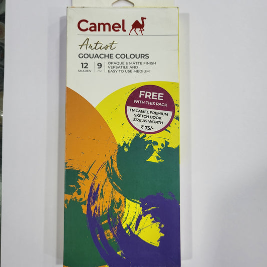 Camel  Artist  Gouache  Colours  Assorted  pack  of  12  shades