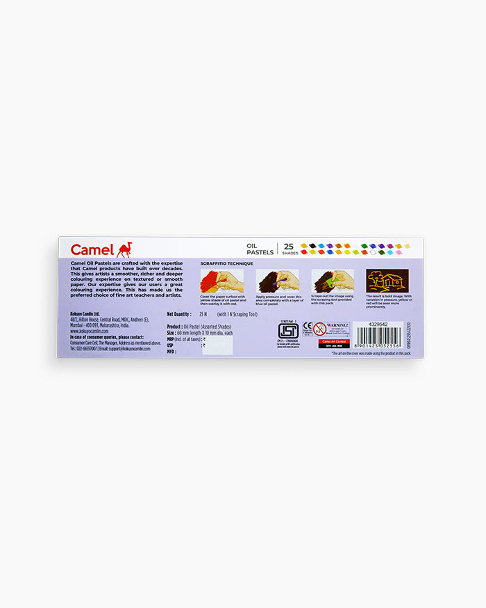 Camel Oil Pastels Assorted carton pack of 25 shades