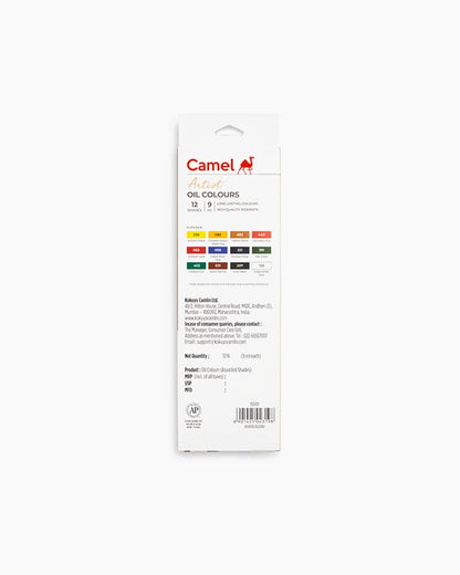 Camel  Artist  Oil  Colours  Assorted  pack  of  12  shades  in  9  ml