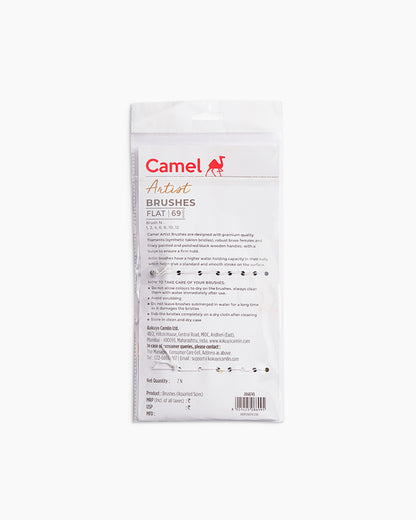 Camel  Artist  Brushes  Assorted  pack  of  7  brushes,  Flat  -  Series  69