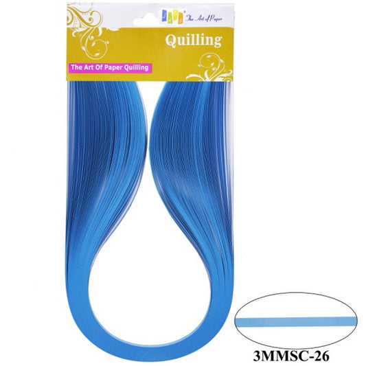 Quilling Strip 3mm S/C 26 Flo.Blue 3MMSC-26