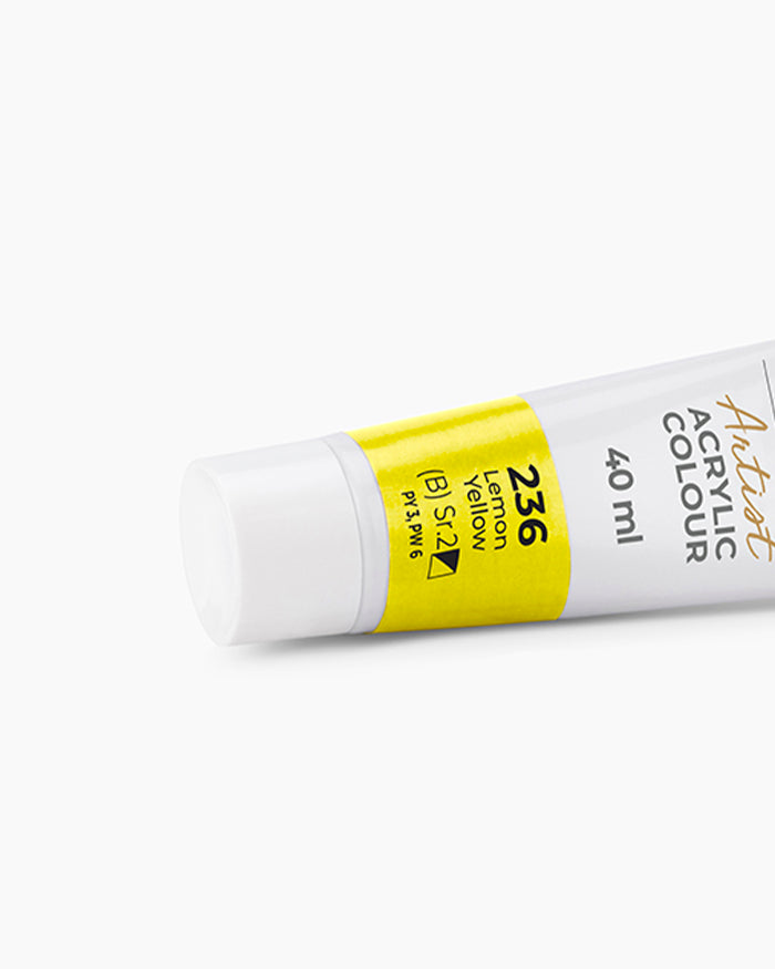 Camel Artist Acrylic Colours Individual tube of Lemon Yellow- 236