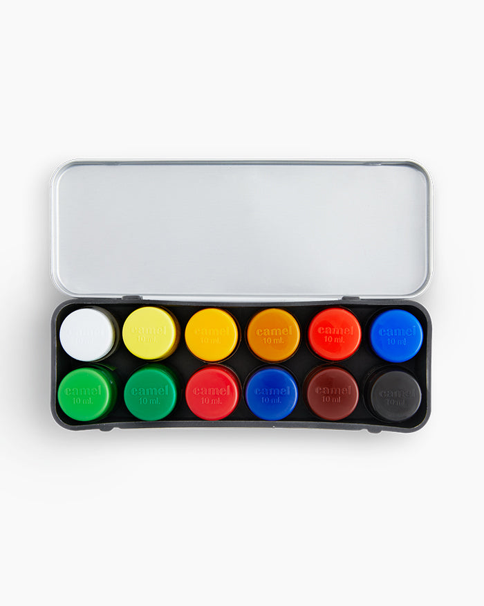 Poster  Colours  Assorted  tin  pack  of  12  shades  in  10  ml