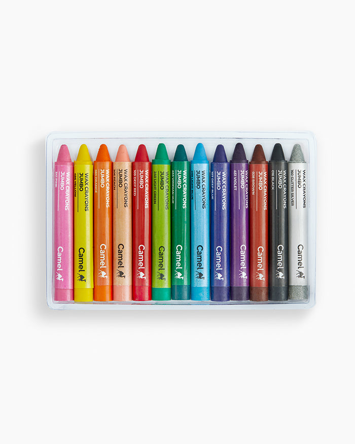 Camel  Wax  Crayons  Assorted  pack  of  13  shades,  Jumbo