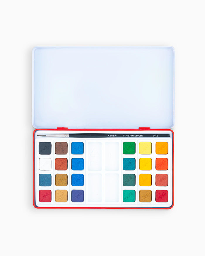 Camel  Artist  Water  Colours  Assorted  box  of  cakes,  24  shades  with  Brush