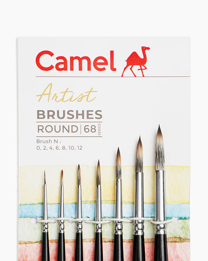 Camel  Artist  Brushes  Assorted  pack  of  7  brushes,  Round  -  Series  68