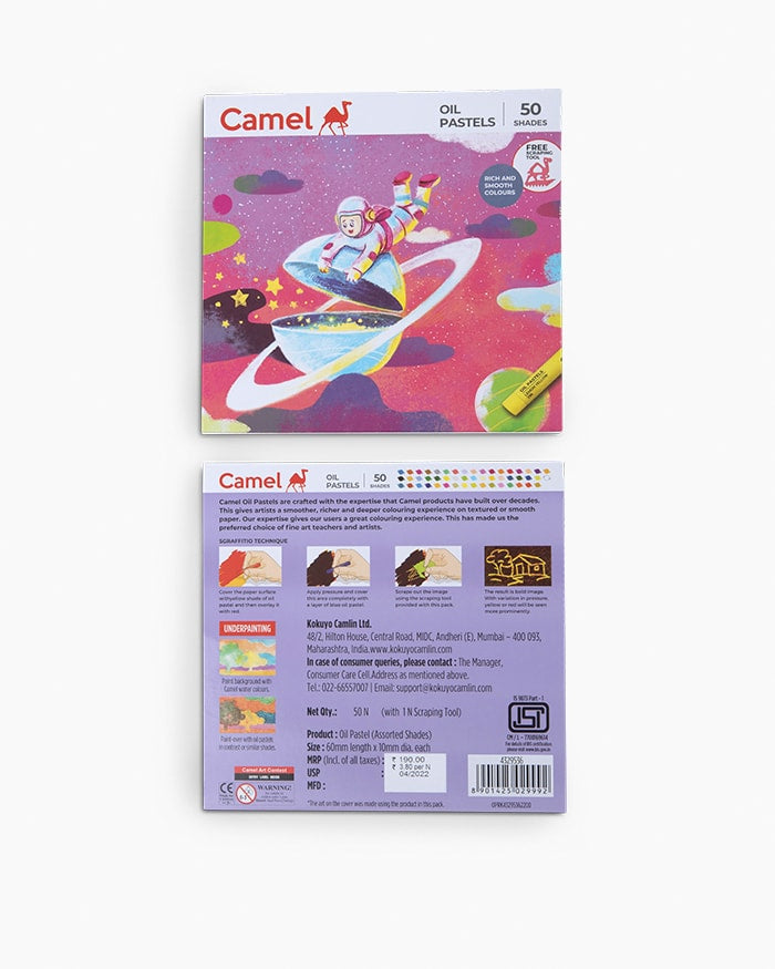 Camel Oil Pastels Assorted carton pack of 50 shades