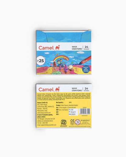 Camel  Wax  Crayons  Assorted  pack  of  24  shades