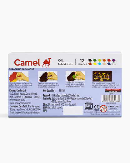 Camel Oil Pastels Assorted carton pack of 12 shades