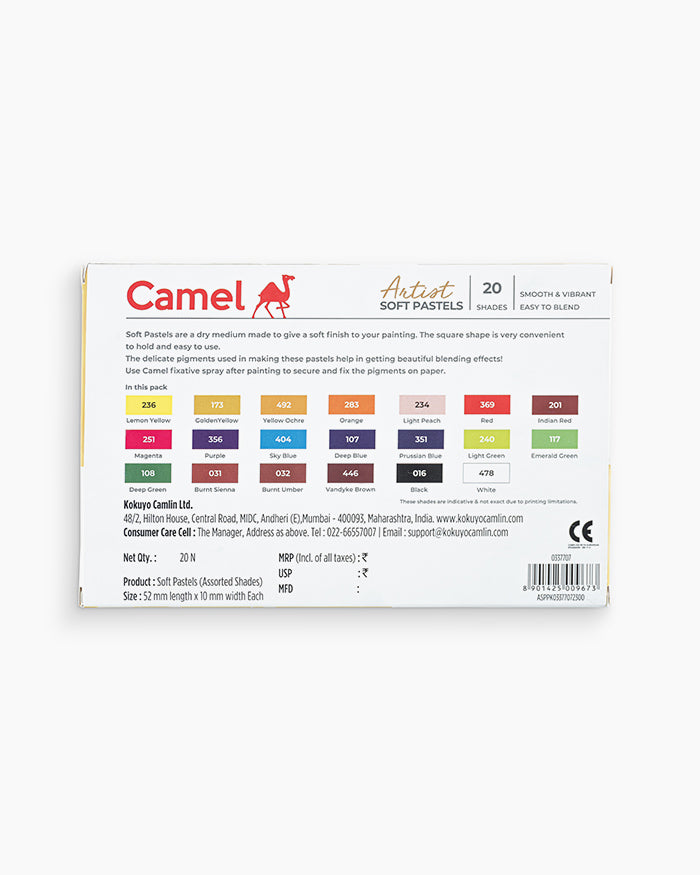 Camel  Artist  Soft  Pastels  Assorted  pack  of  20  shades
