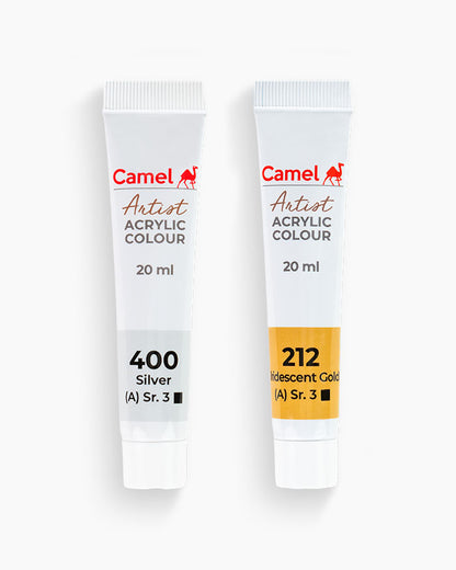 Camel  Artist  Acrylic  Colours  Assorted  pack  of  14  shades  in  20  ml