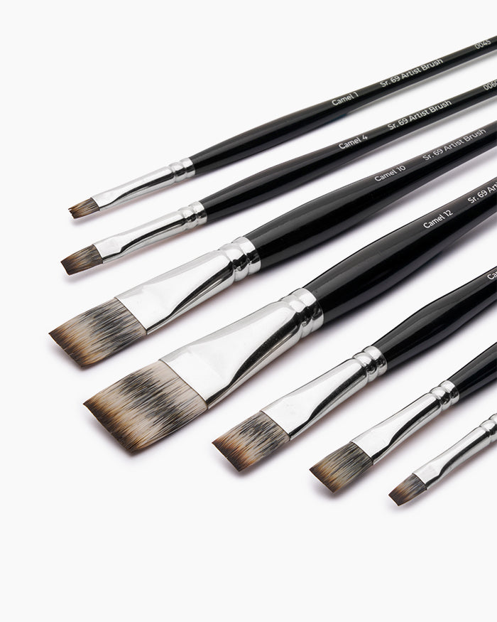Camel  Artist  Brushes  Assorted  pack  of  7  brushes,  Flat  -  Series  69